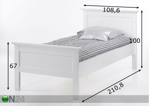 Кровать Paris 90x200 см размеры