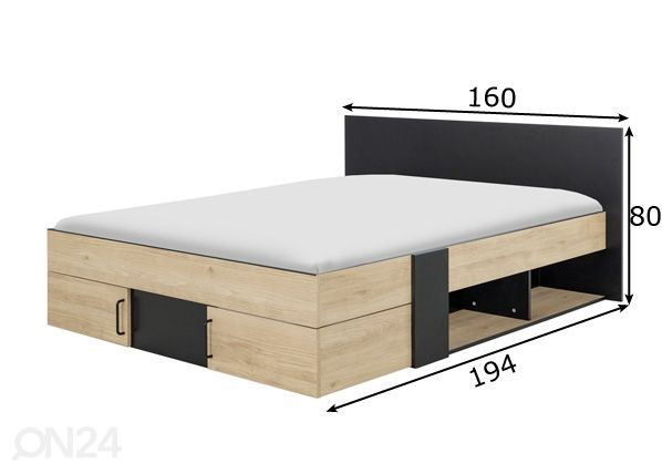 Кровать Swivel 140x190 cm размеры