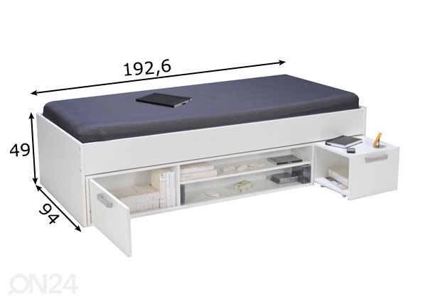 Кровать Tess 90x190 cm размеры
