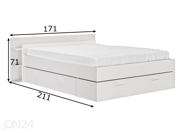 Кровать Tonight 140x190 cm размеры
