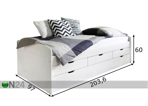 Кровать Twin 90x200 cm размеры