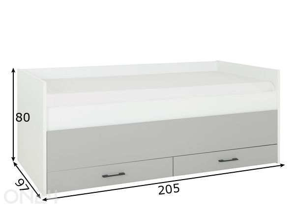 Кровать Ugo 90x200 cm размеры