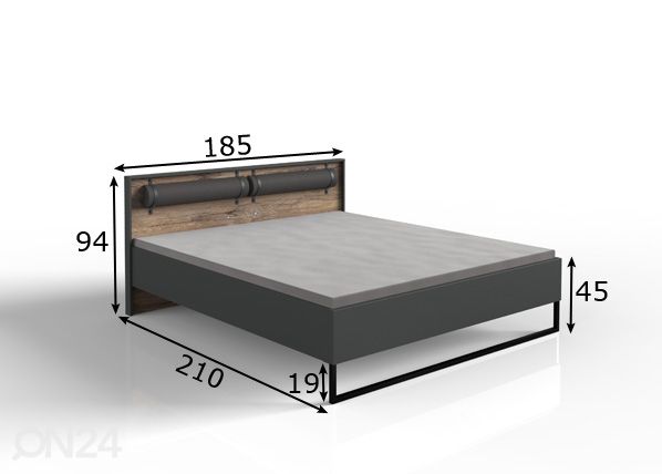 Кровать Winnipeg 180x200 cm размеры