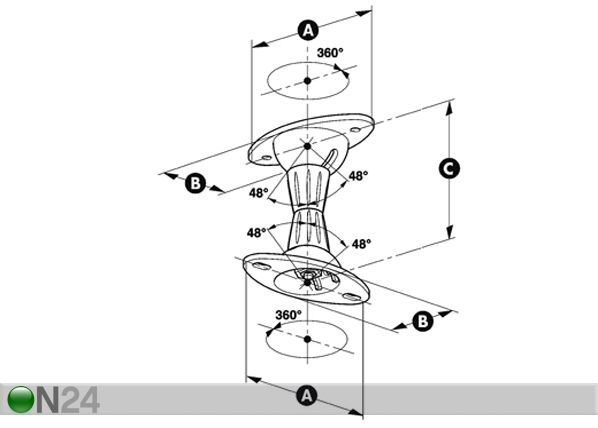 Кронштейн для колонок Meliconi Space System Sound 60, 2 шт размеры