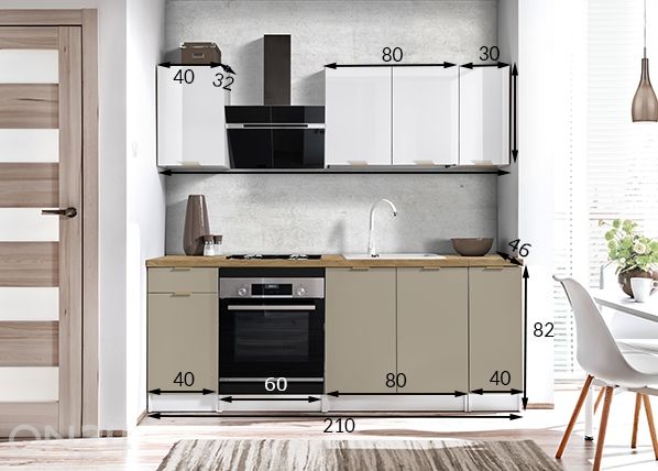 Кухня 210 см размеры