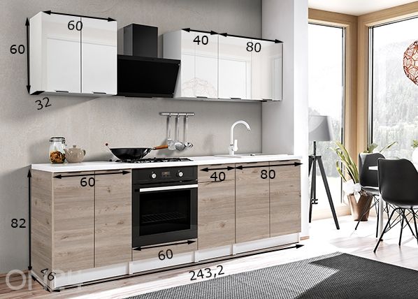 Кухня 243,2 см размеры