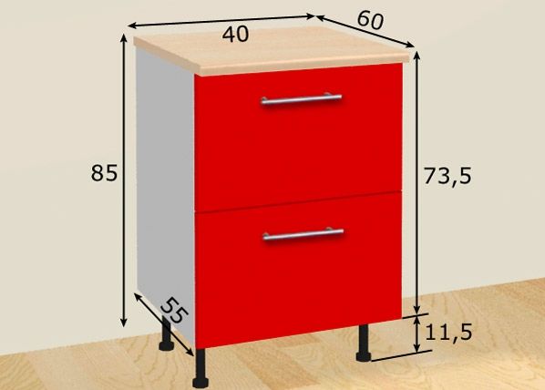 Кухонный шкаф 40 cm размеры