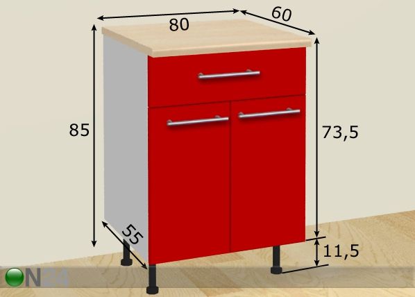 Кухонный шкаф 80 cm размеры