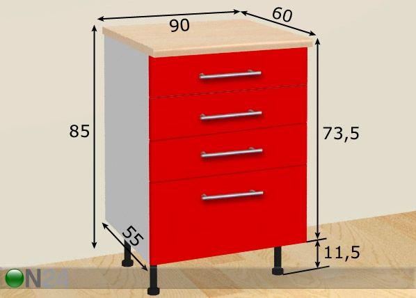Кухонный шкаф 90 cm размеры
