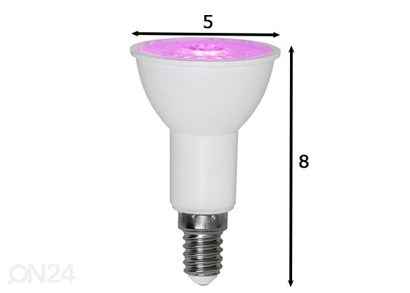 Лампочка для растений E14 3,5W размеры
