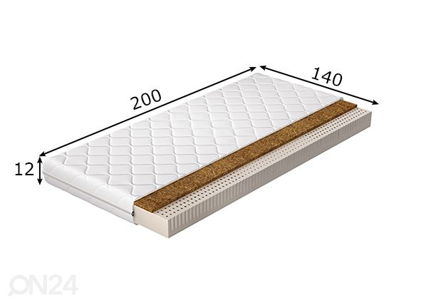 Латексный матрас Marionel 140x200 cm размеры