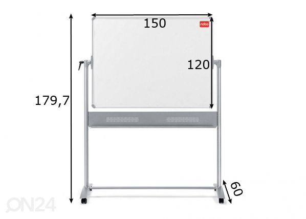 Лекционная доска Nobo Prestige (двухсторонняя, мобильная) 120x150 cm размеры