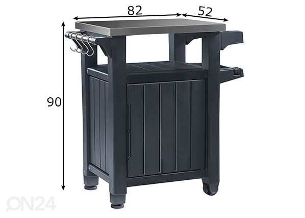 Летняя кухня Keter Unity L 52x82 см, графит размеры
