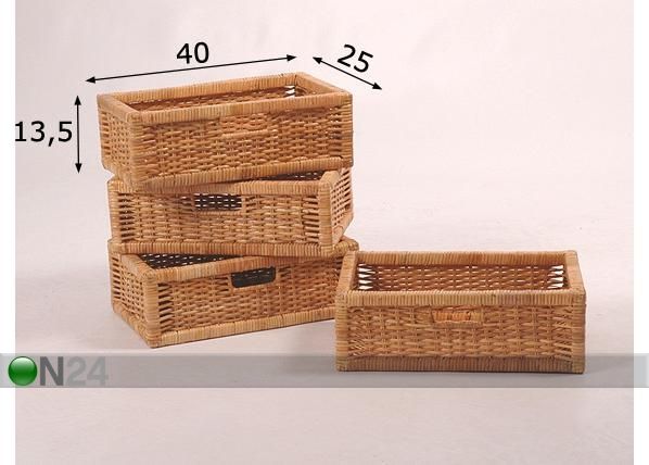 Маленькие корзины-ящики, 4 шт размеры