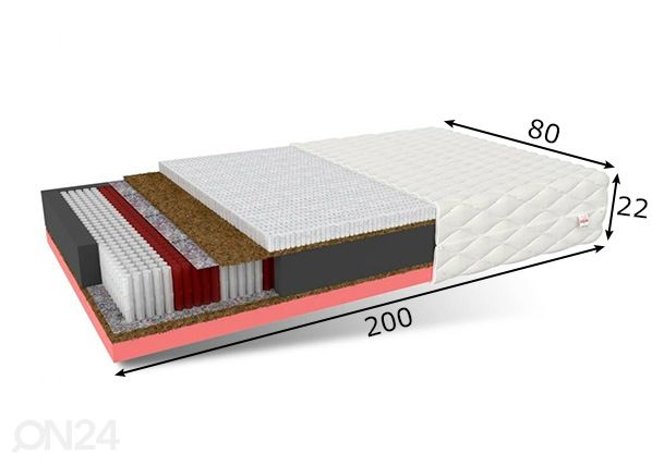 Матрас Sole 80x200 cm размеры