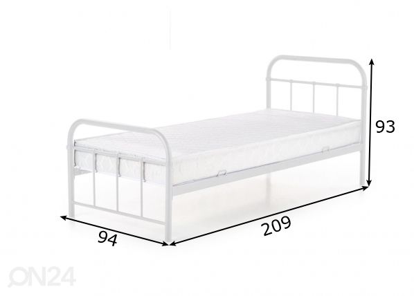 Металлическая кровать 90x200 cm размеры