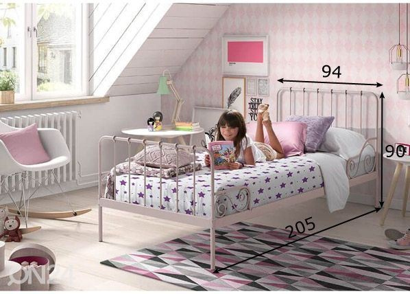 Металлическая кровать Alice 90x200 cm размеры