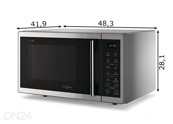 Микроволновая печь Whirlpool MWP253SX размеры