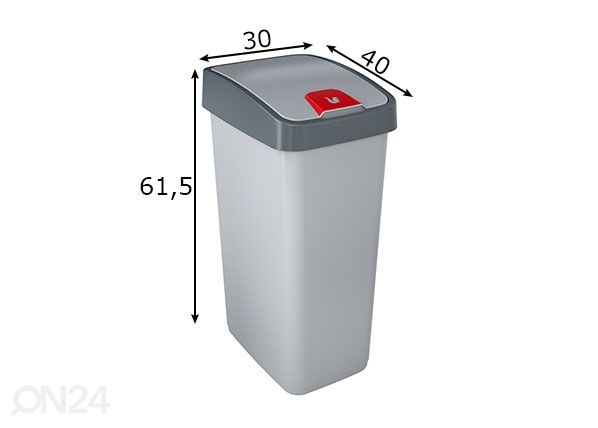 Мусорник с крышкой Magne 45 L размеры