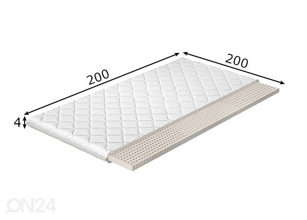 Наматрасник Lateks 200x200 cm размеры