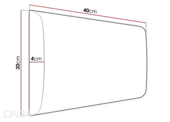 Настенная панель с текстильным покрытием 40x20 cm размеры