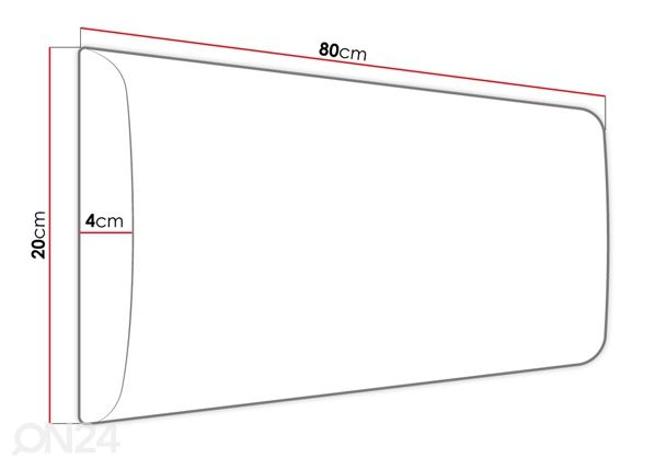 Настенная панель с текстильным покрытием 80x20 cm размеры