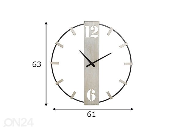 Настенные часы Silvery Ø61 см, черный/серебристый размеры