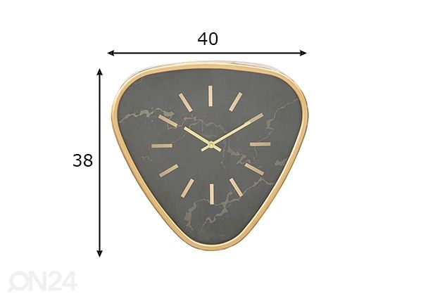 Настенные часы Triangle, 40x38 см, черный/золотой размеры