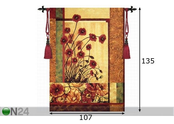 Настенный ковер Гобелен Poppies 135x107 см размеры
