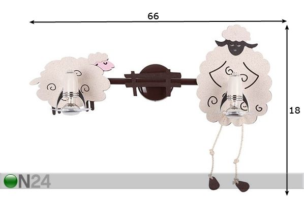 Настенный-потолочный светильник Sheep размеры