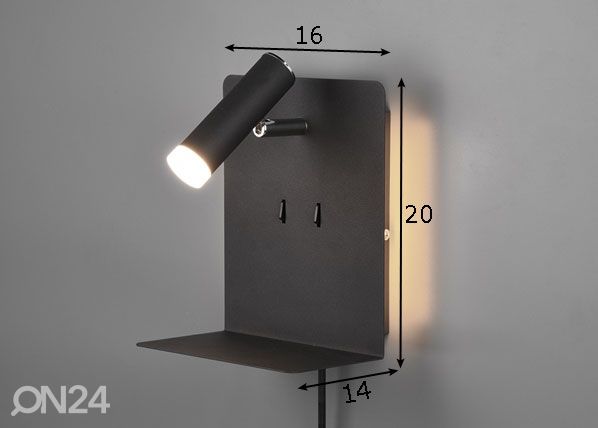 Настенный светильник Element с USB зарядным устройством размеры