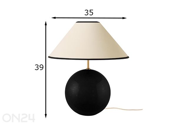 Настольная лампа Iris 35, черная размеры