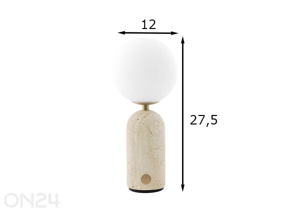 Настольная лампа Torrano, перезаряжаемая размеры