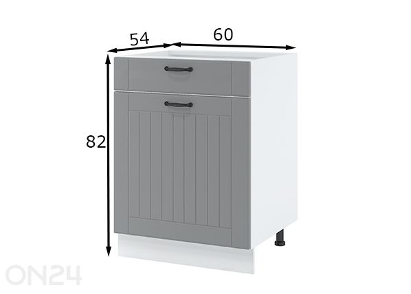 Нижний кухонный шкаф с выдвижным ящиком, 60 см размеры
