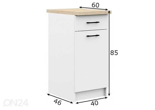 Нижний кухонный шкаф 40 cm размеры