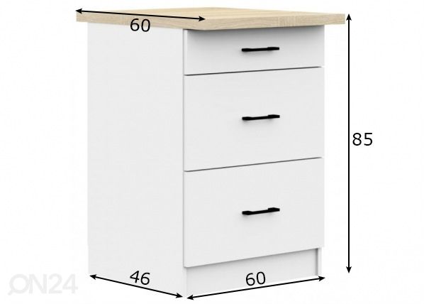 Нижний кухонный шкаф 60 cm размеры