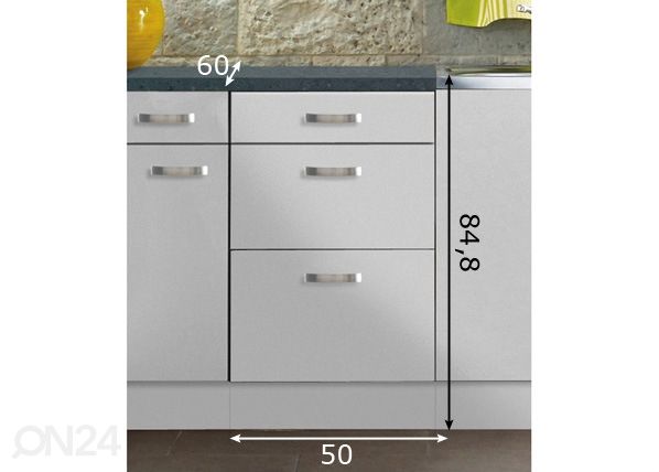 Нижний кухонный шкаф Lagos 50 cm размеры
