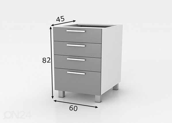 Нижний кухонный шкаф Nantes 60 cm размеры