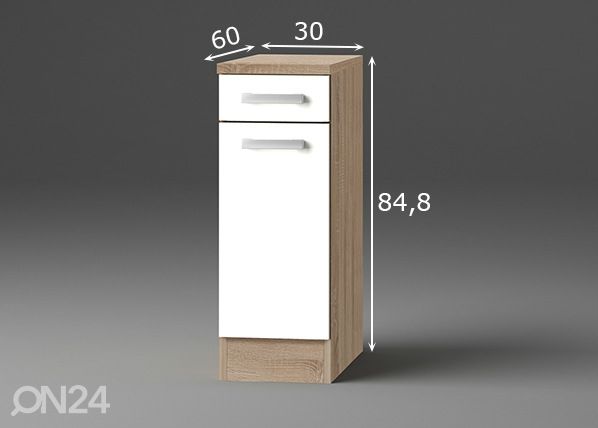 Нижний кухонный шкаф Zamora 30 cm размеры