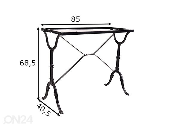 Ножка стола 40,5x85 cm, чёрный размеры