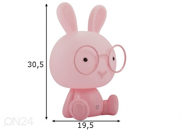 Ночник Rabbit LED, розовый размеры