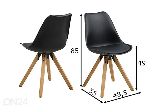 Обеденные стулья Carolina, 2 шт размеры
