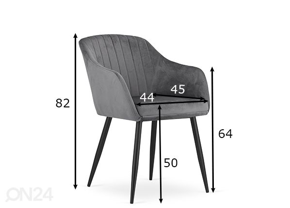 Обеденные стулья Daxo 2 шт, тёмно-серый размеры