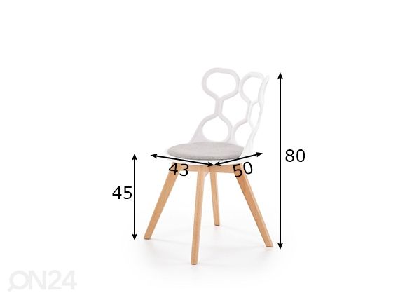 Обеденные стулья K308, 2 шт размеры