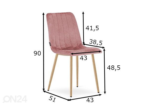 Обеденные стулья Lava 4 шт, розовый размеры