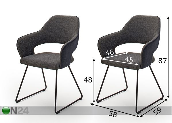 Обеденные стулья Newcastle K, 2 шт размеры