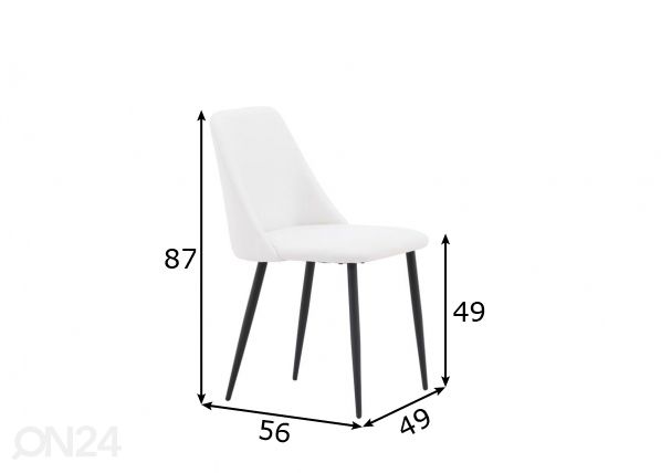 Обеденные стулья Night, 2 шт. размеры