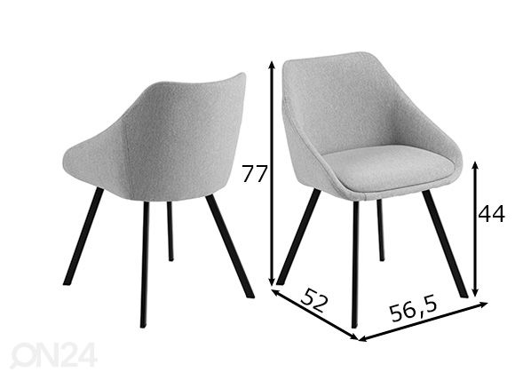 Обеденные стулья Orion, 2 шт размеры