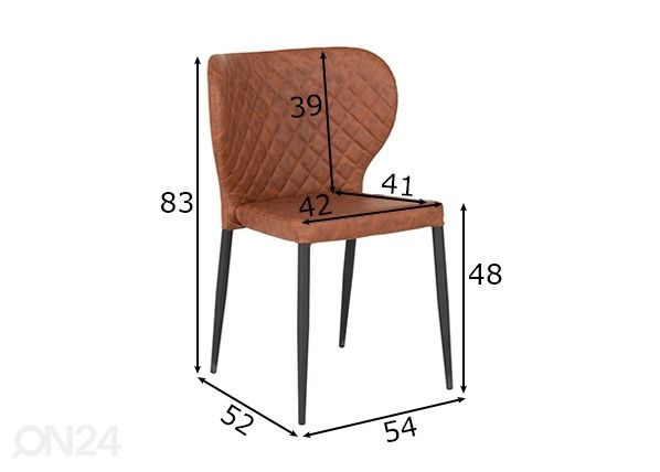 Обеденные стулья Pisa, 4 шт размеры