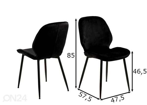 Обеденные стулья Pro, 2 шт размеры